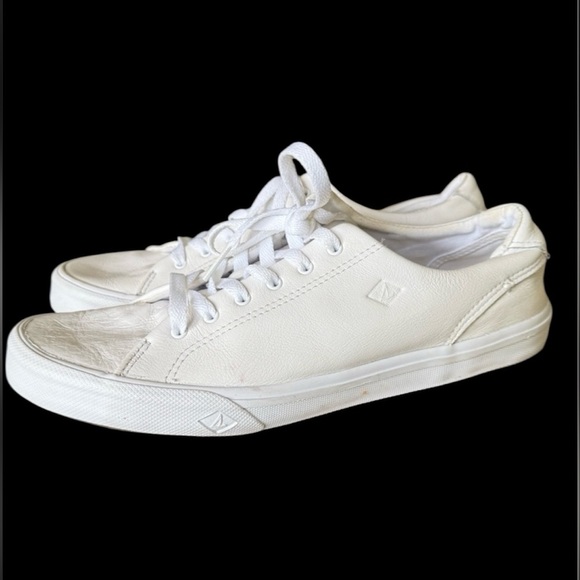 Sperrys ladies sneaker size 10 white very good condition men’s size 8 1/2 - Picture 1 of 15